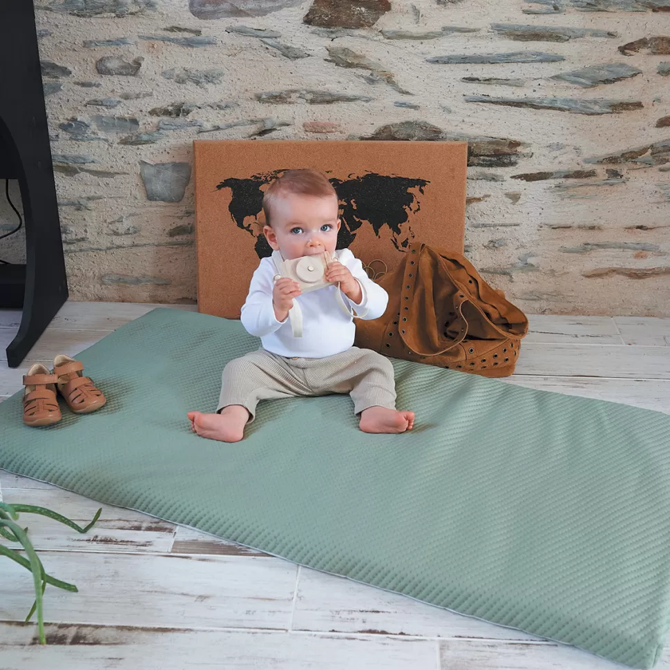 Candide Literie Bébé>Matelas de Voyage Vert Olive - 60 x 120 cm