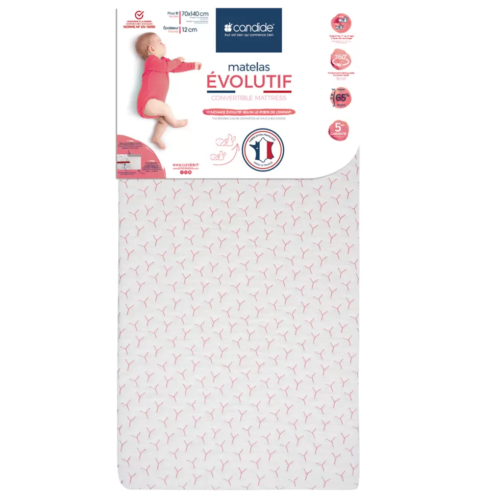 Candide Literie Bébé>Matelas Evolutif - 70 x 140 cm