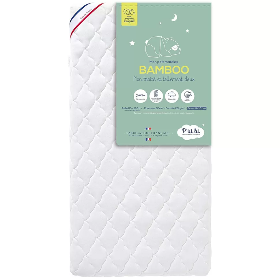 P'tit Lit Literie Bébé>Matelas Mon P'tit Matelas Bamboo - 60 x 120 cm