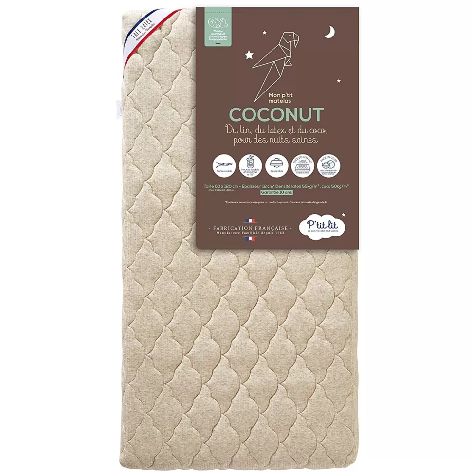P'tit Lit Literie Bébé>Matelas Mon P'tit Matelas Coco Nut - 60 x 120 cm