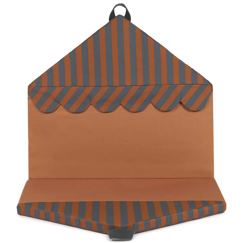 Nobodinoz Literie Bébé>Matelas Pliable Eco Maison Blue Brown Stripes - 78 x 140 cm
