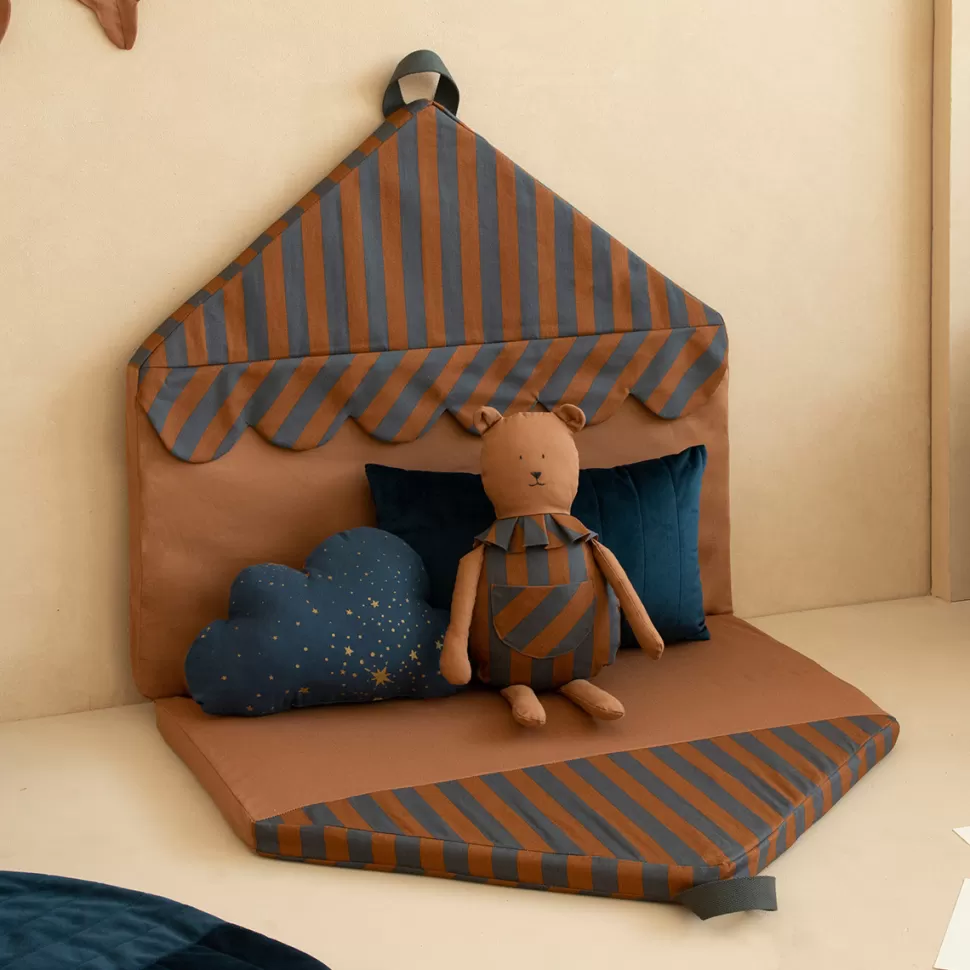 Nobodinoz Literie Bébé>Matelas Pliable Eco Maison Blue Brown Stripes - 78 x 140 cm