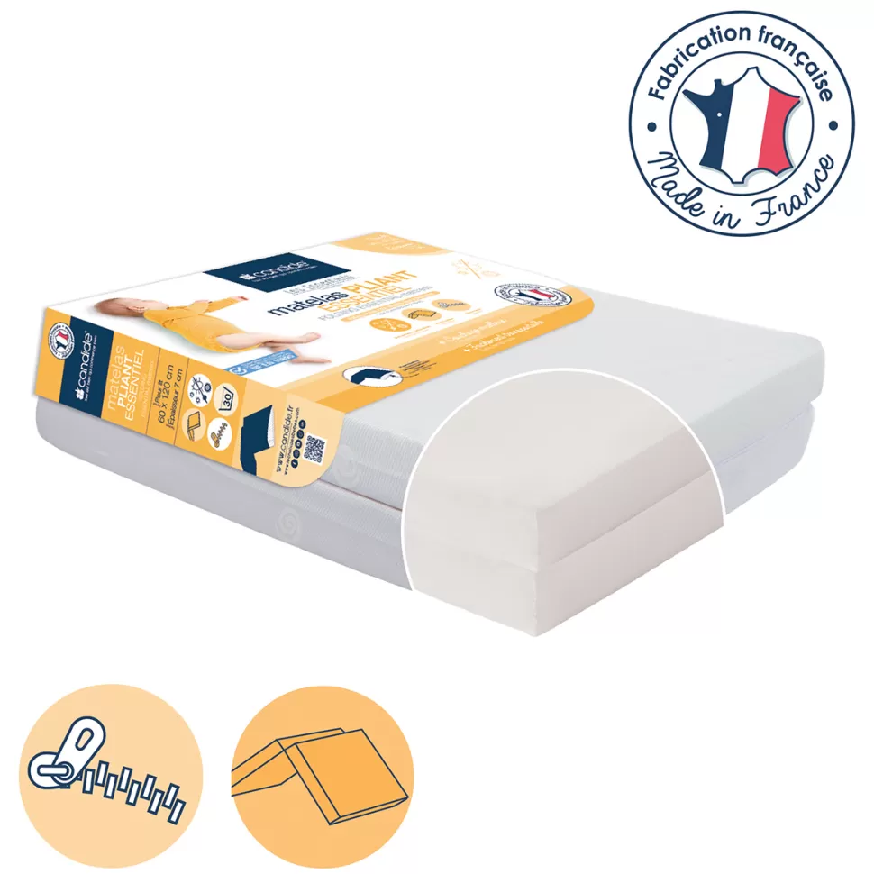 Candide Literie Bébé>Matelas Pliant - 60 x 120 cm