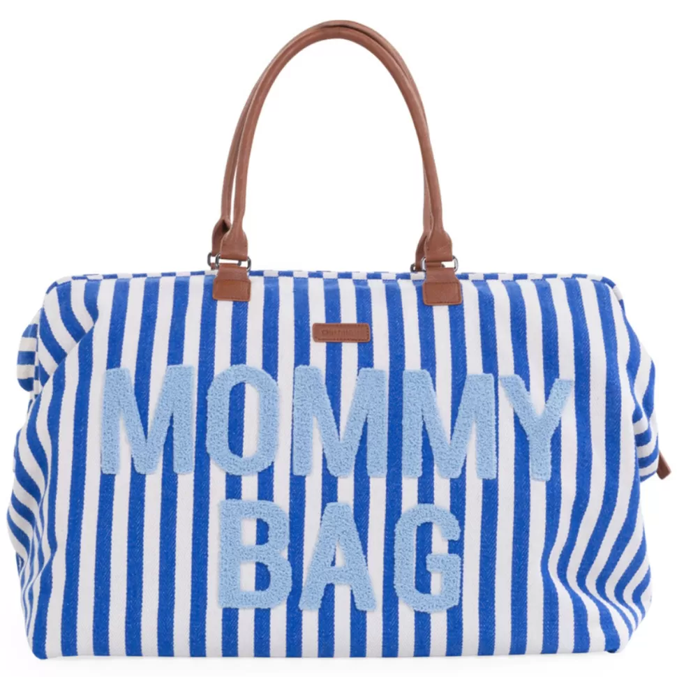 Childhome Sac À Langer>Mommy Bag Large - Rayures Bleu Electrique Bleu Clair