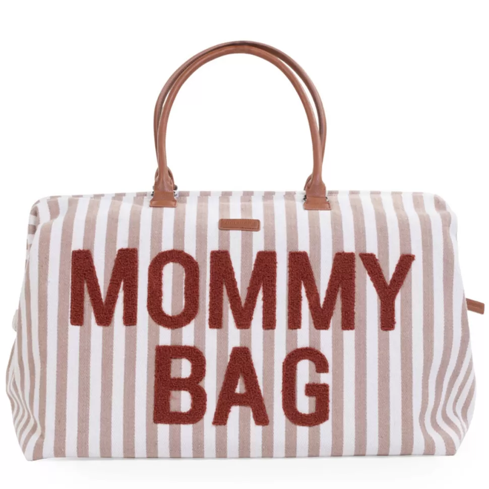 Childhome Sac À Langer>Mommy Bag Large - Rayures Nude Terracotta