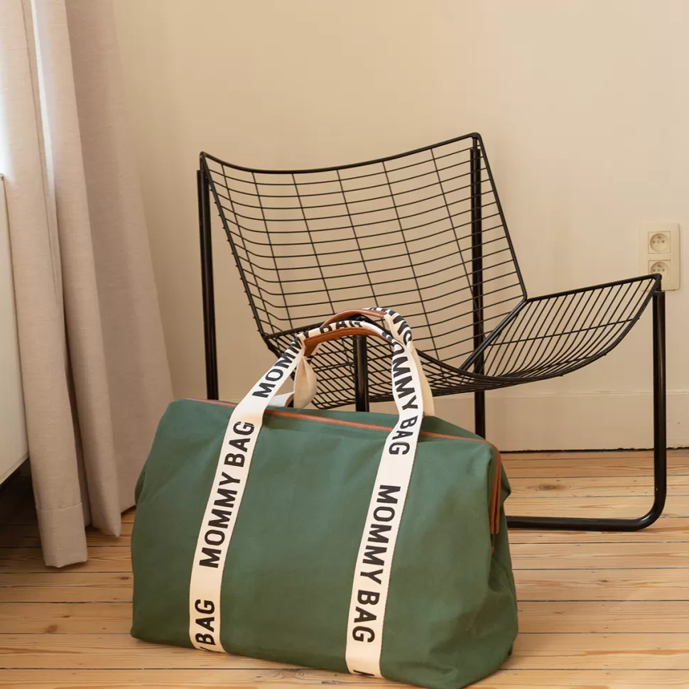 Childhome Sac À Langer>Mommy Bag Large Signature Canvas - Vert