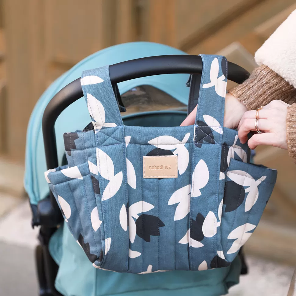 Nobodinoz Accessoires Poussette>Organisateur de Poussette Hyde Park - Blue Black Tulips