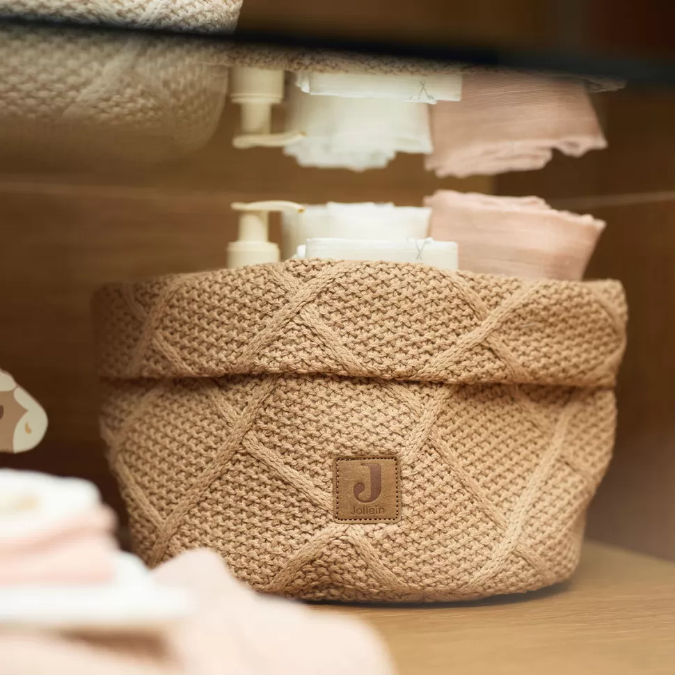 Jollein Rangement>Panier de Rangement - Check Knit Biscuit