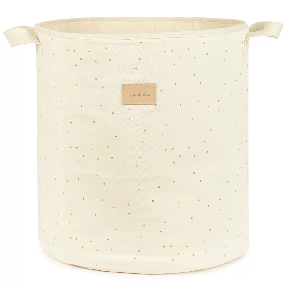 Nobodinoz Rangement>Panier de Rangement Playground - Natural Honey Sweet Dots