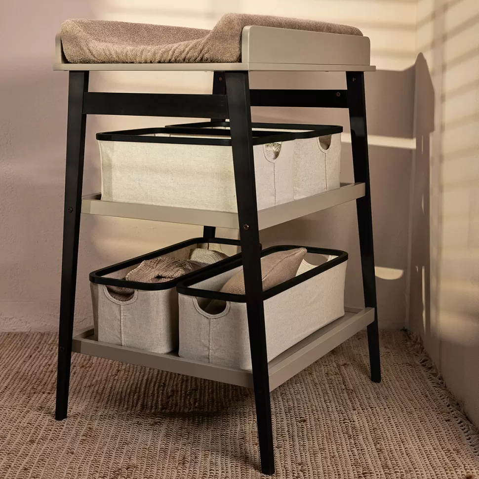 Quax Rangement>Panier de Table à Langer - Beige Black