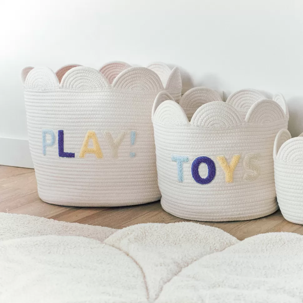 Childhome Rangement>Panier Fleur Ecru - Grand Modèle