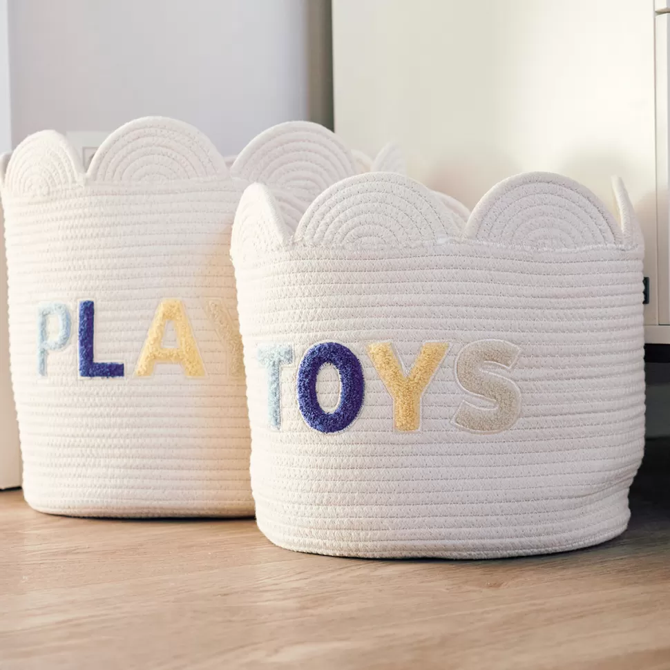 Childhome Rangement>Panier Fleur Ecru - Modèle Moyen