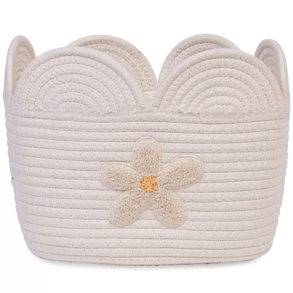 Childhome Rangement>Panier Fleur Ecru - Petit Modèle