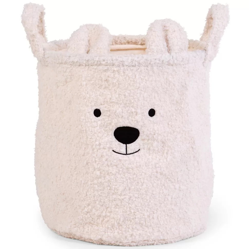 Childhome Rangement>Panier Moyen - Teddy Ecru