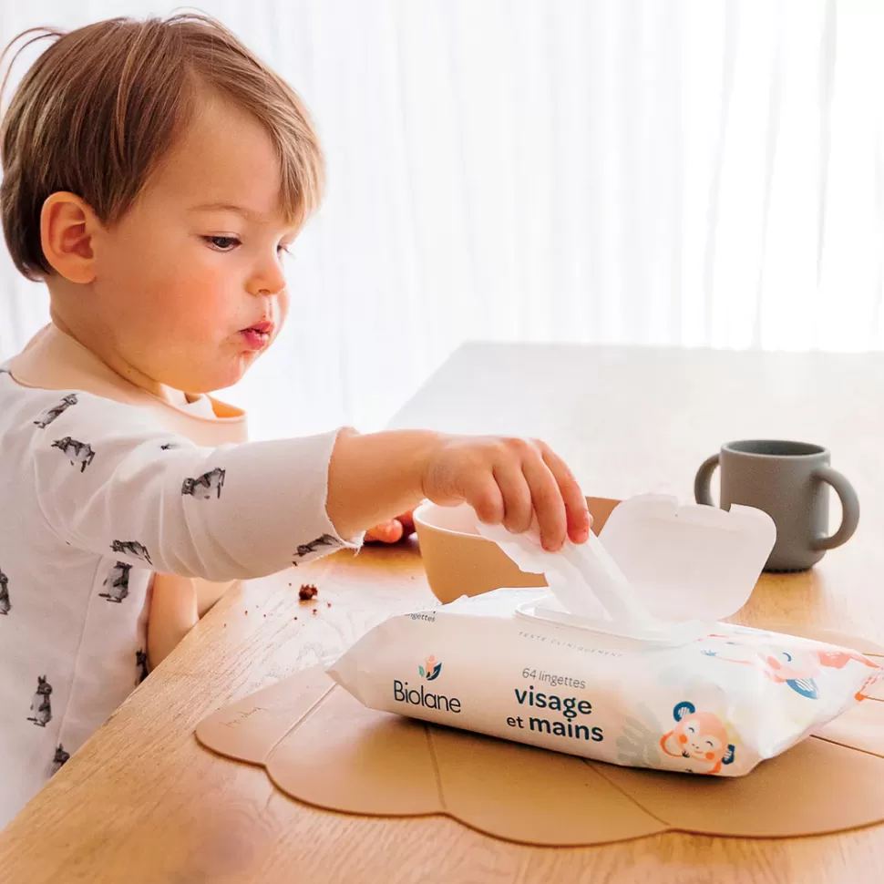 Enfant Biolane Cosmétique Enfant>Paquet de 64 Lingettes Visage et Mains