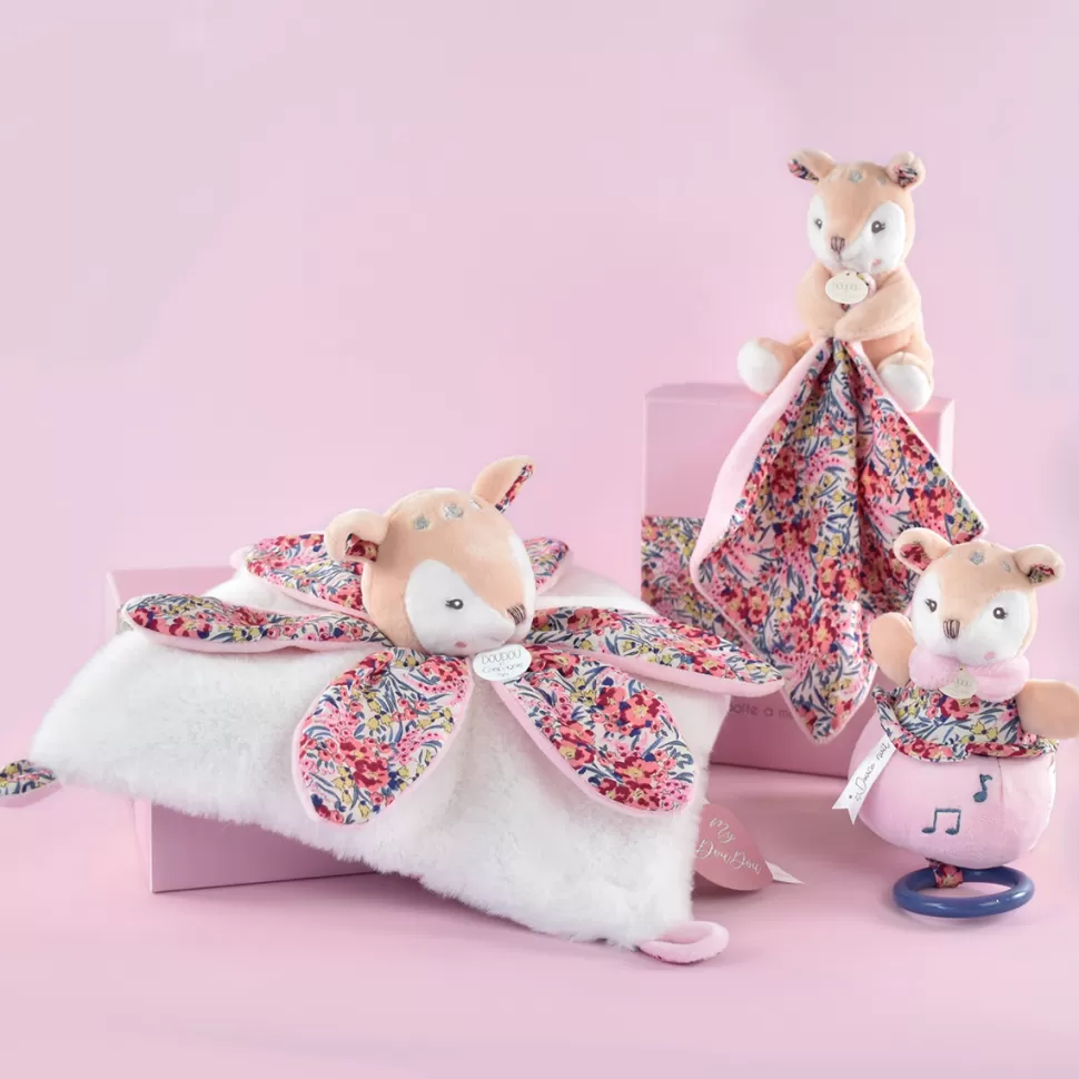 Doudou et Compagnie Peluche>Peluche Faon avec son Doudou Boh'aime - Beige
