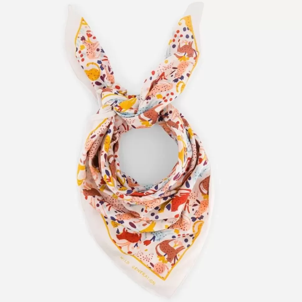 Chamaye Accessoires Bébé>Petit Foulard Léopard - Off White
