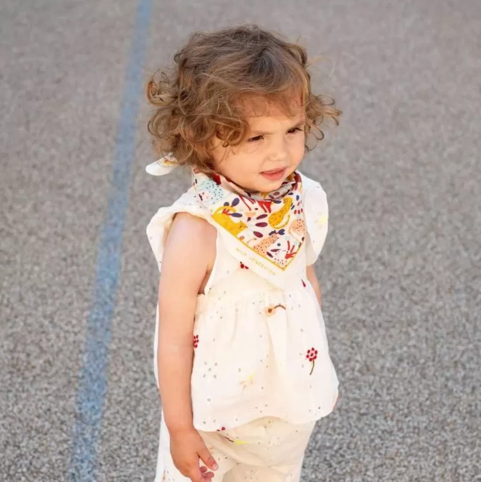 Chamaye Accessoires Bébé>Petit Foulard Léopard - Off White