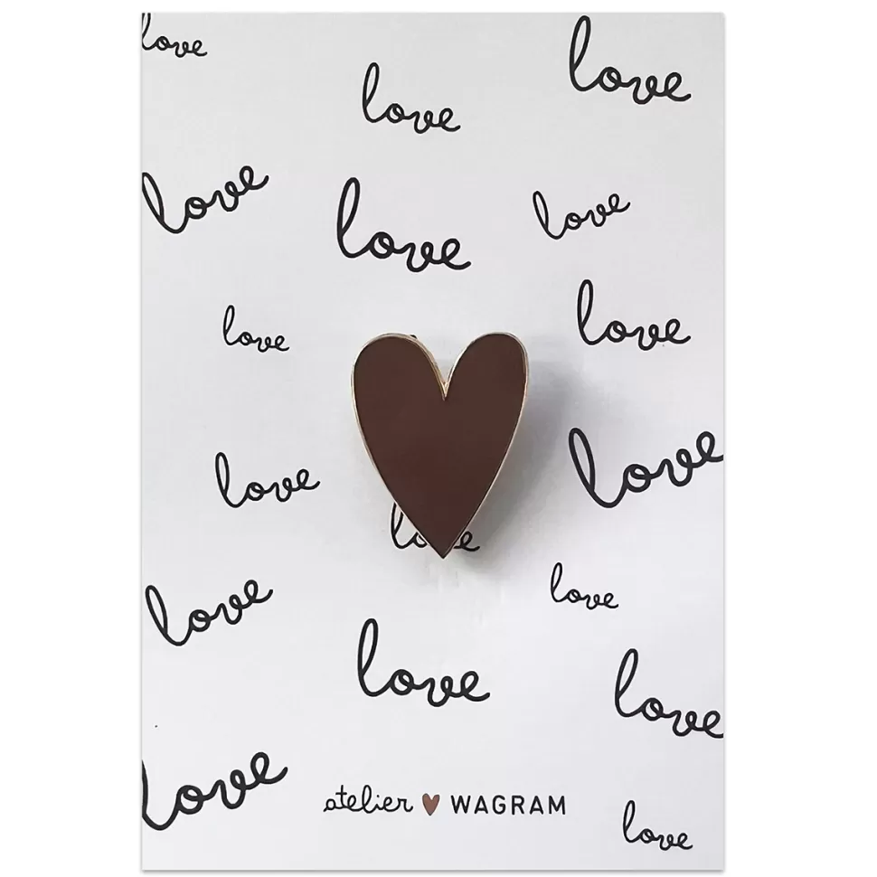 Atelier Wagram Accessoires Bébé>Pin's Carte Love - Chocolat