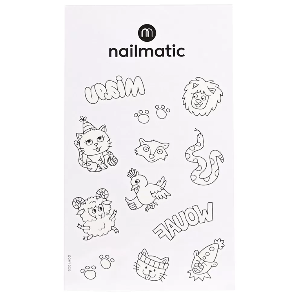Nailmatic Déguisement & Maquillage>Planche de Tatouages à Colorier - Animaux