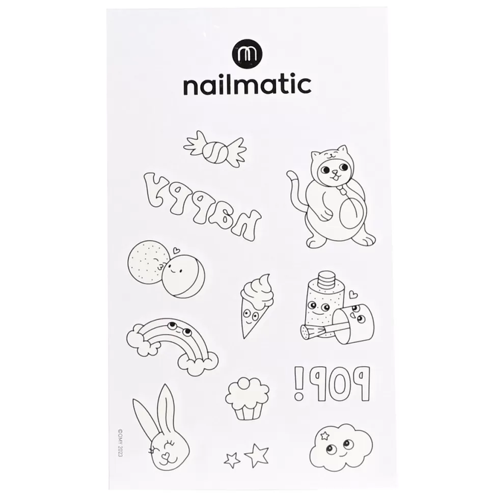 Nailmatic Déguisement & Maquillage>Planche de Tatouages à Colorier - Kawaï