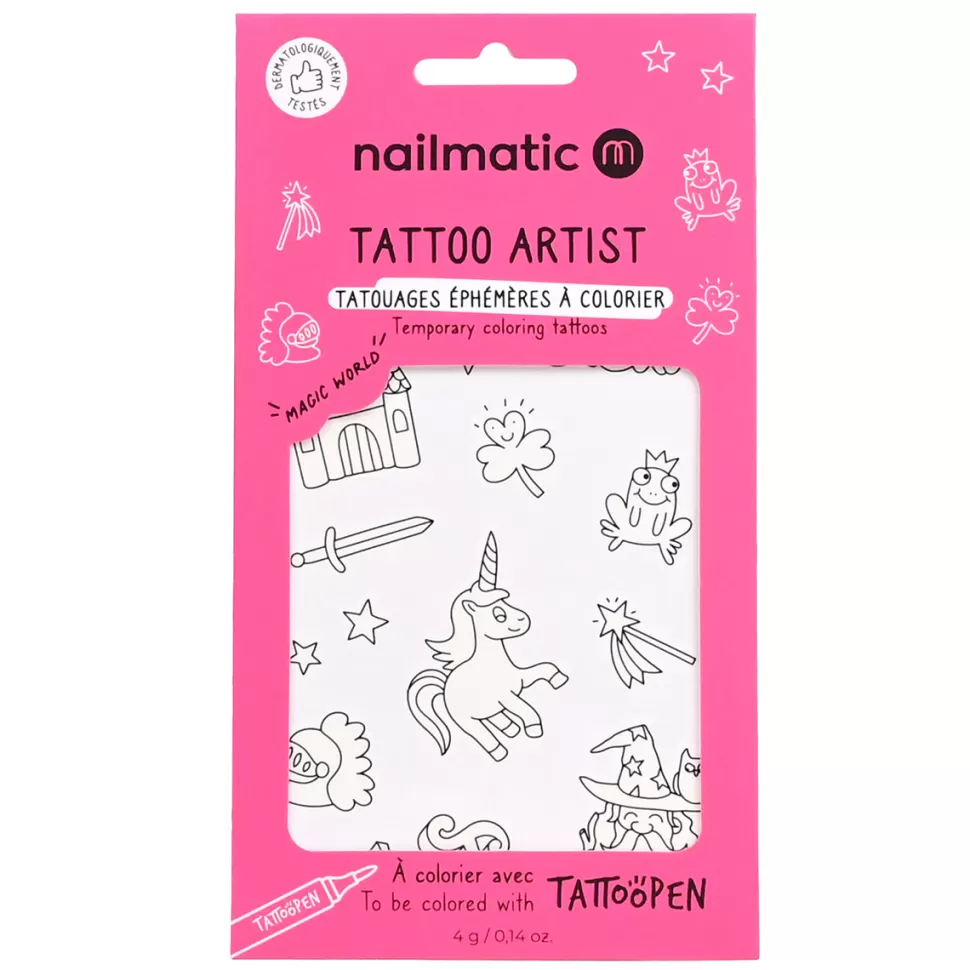 Nailmatic Déguisement & Maquillage>Planche de Tatouages à Colorier - Magic World