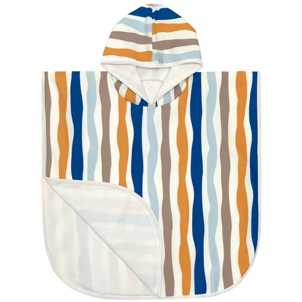 LÄSSIG Textile>Poncho de Plage Desert Aventure Vagues Bleu Nature - 12/36 Mois