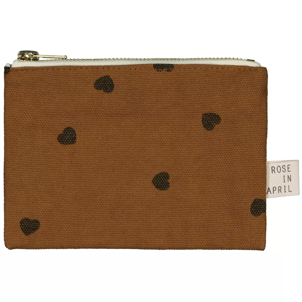 Rose in April Parents>Porte-monnaie Marie - Cumin Coeurs Noirs