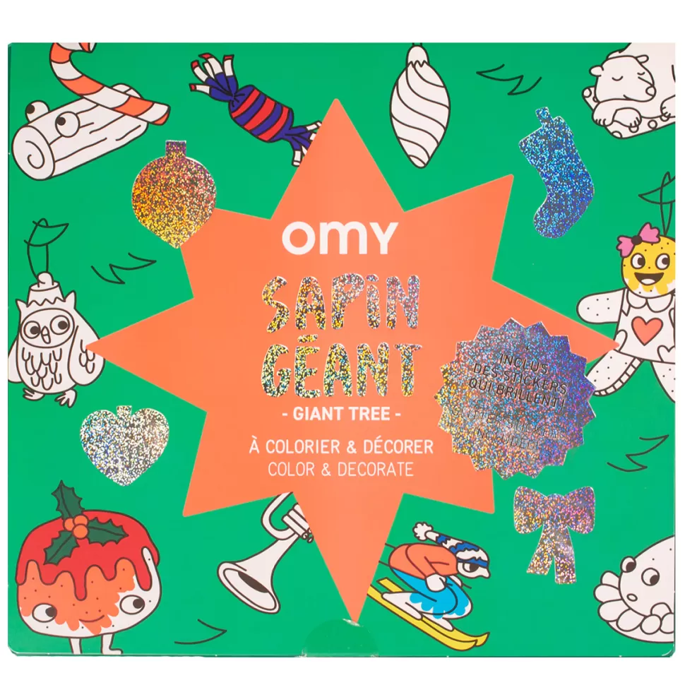 Omy Loisirs Créatifs>Poster Géant à Colorier et Stickers - Sapin Géant