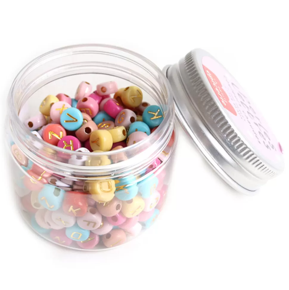 La Petite Epicerie Loisirs Créatifs>Pot de Perles Lettres - Couleurs Chaudes