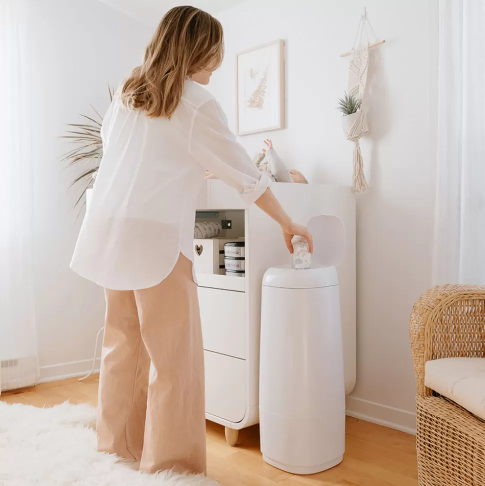 Angelcare Couche>Poubelle à Couches Dress Up XL + 1 Recharge - Laquée Blanche