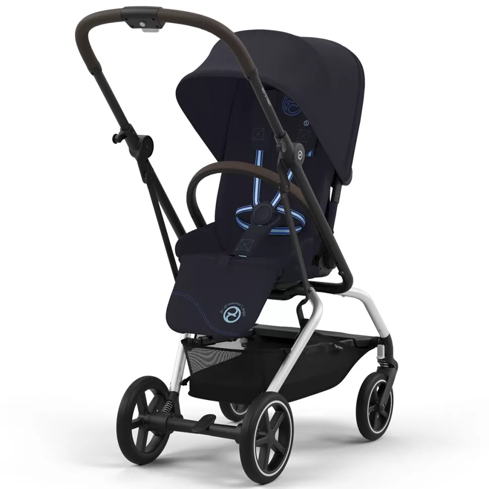 Cybex Poussette Compacte>Poussette Compacte Eezy S Twist+2 Châssis Silver - Dark Blue