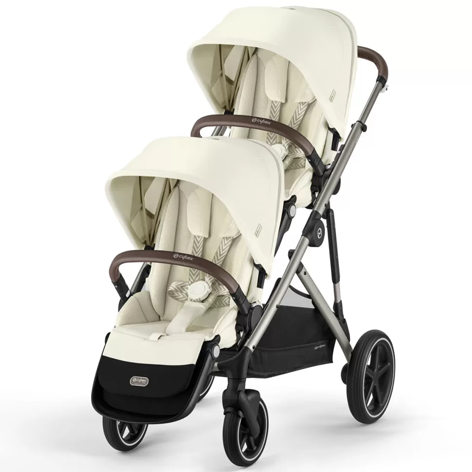 Cybex Poussette Multiple>Poussette Double Gazelle S Châssis Taupe - Seashell Beige