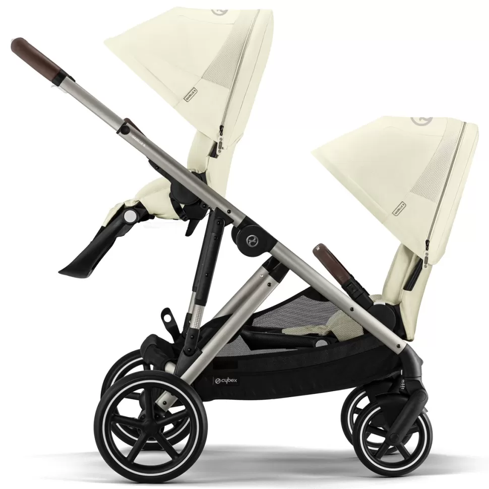 Cybex Poussette Multiple>Poussette Double Gazelle S Châssis Taupe - Seashell Beige