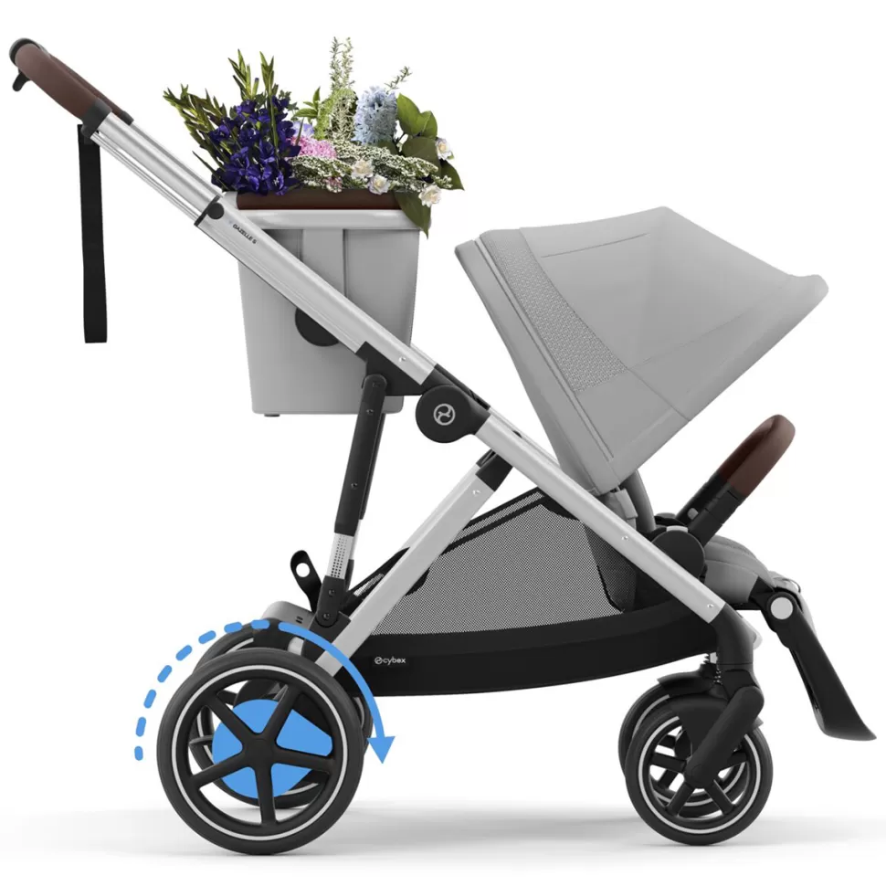 Cybex Poussette Citadine>Poussette Evolutive e-Gazelle S Châssis Silver - Stone Grey