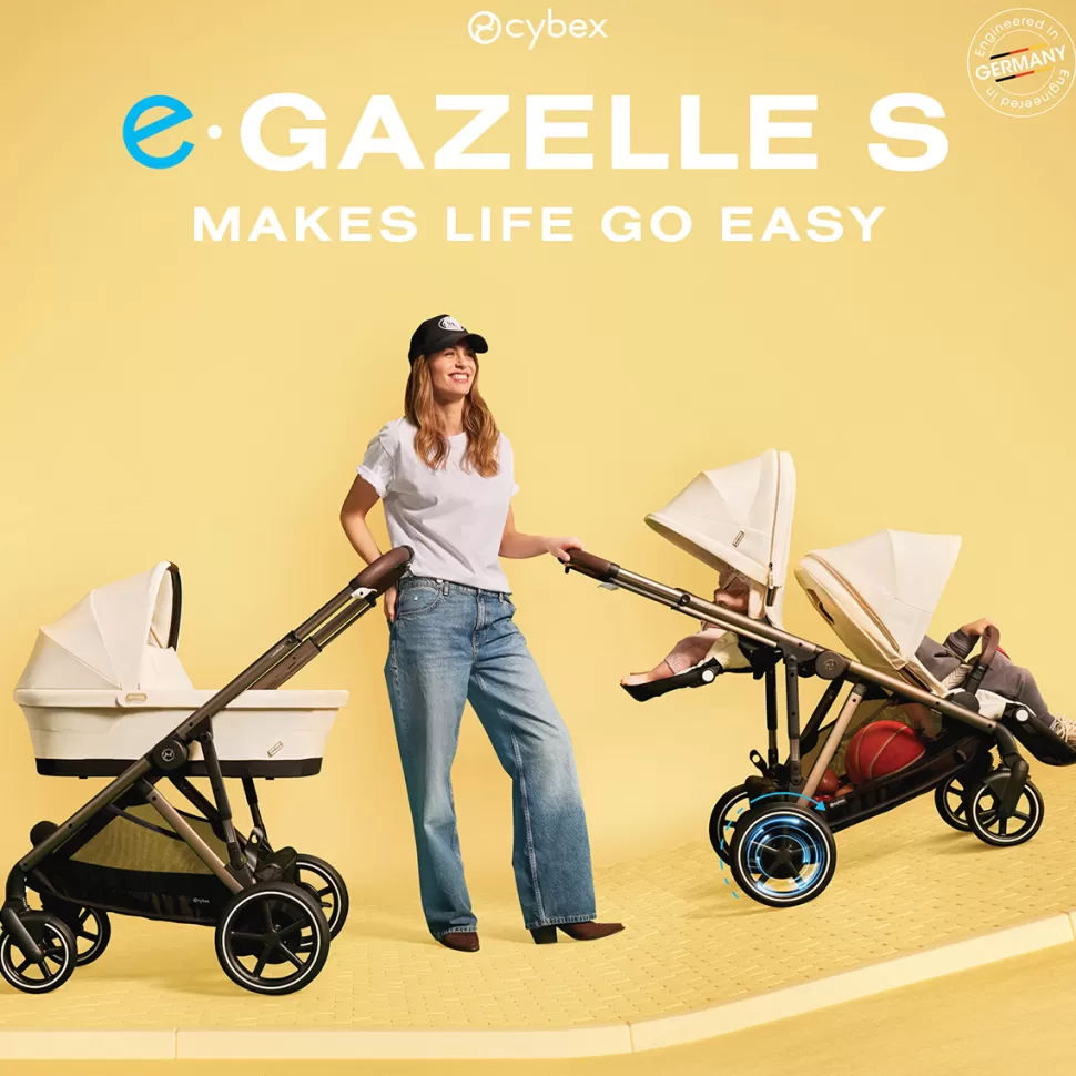Cybex Poussette Citadine>Poussette Evolutive e-Gazelle S Châssis Silver - Stone Grey