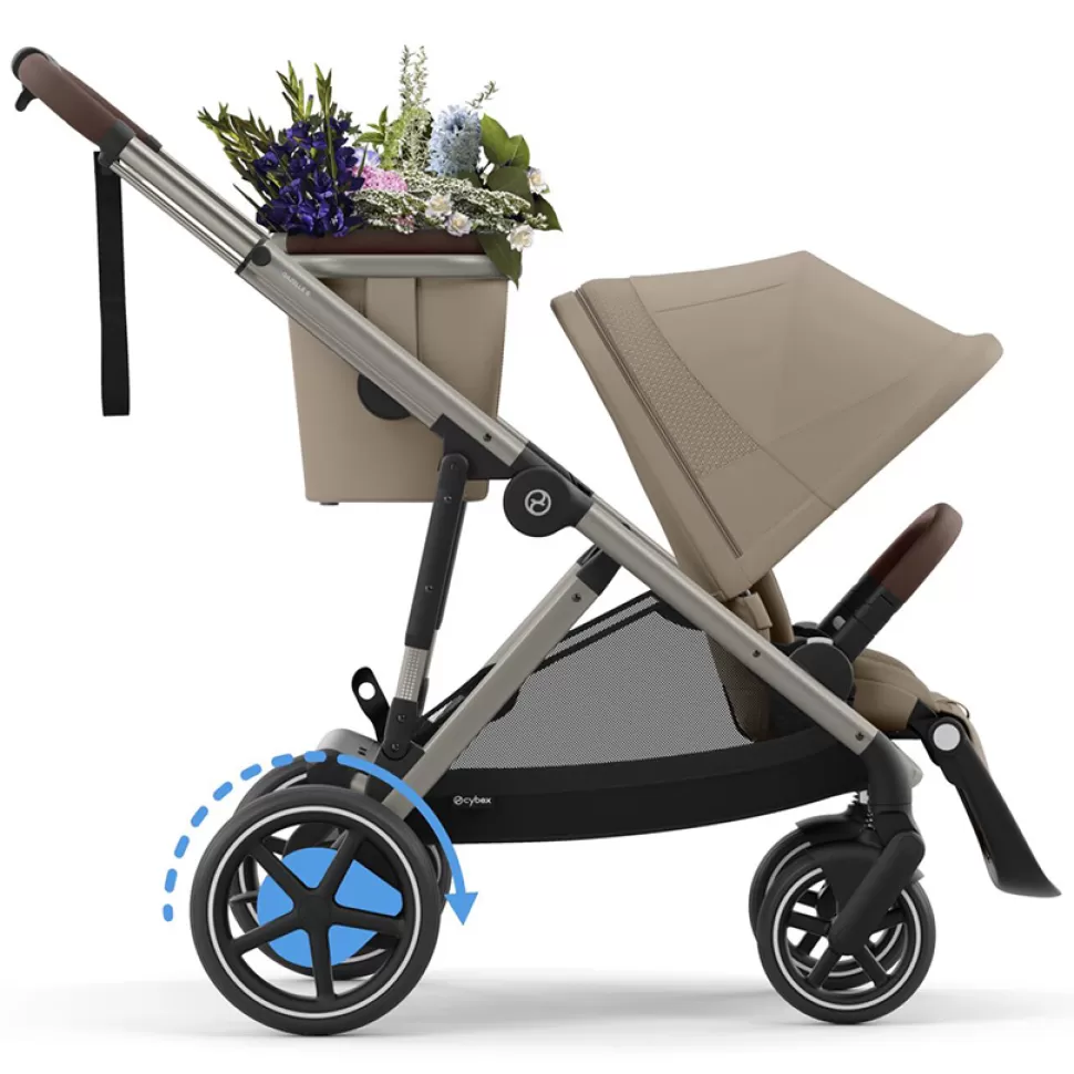 Cybex Poussette Citadine>Poussette Evolutive e-Gazelle S Châssis Taupe - Almond Beige