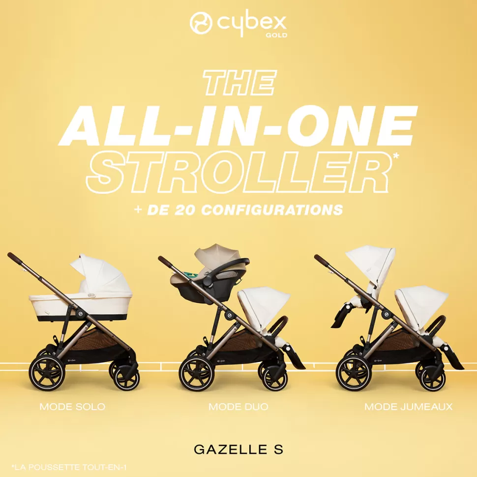 Cybex Poussette Citadine>Poussette Evolutive Gazelle S Châssis Silver - Ocean Blue