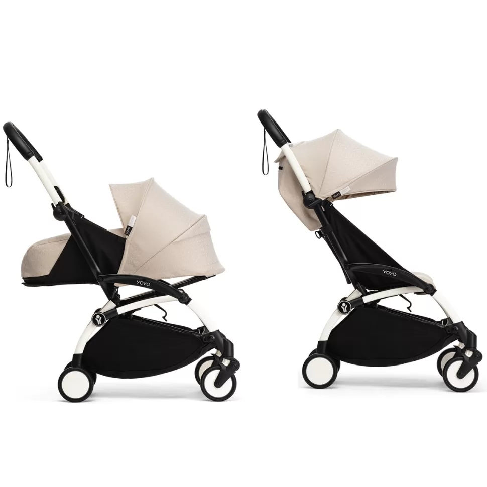 Stokke Poussette Compacte>Poussette YOYO³ Complète 0+ et 6+ x Bonpoint Châssis Blanc - Beige