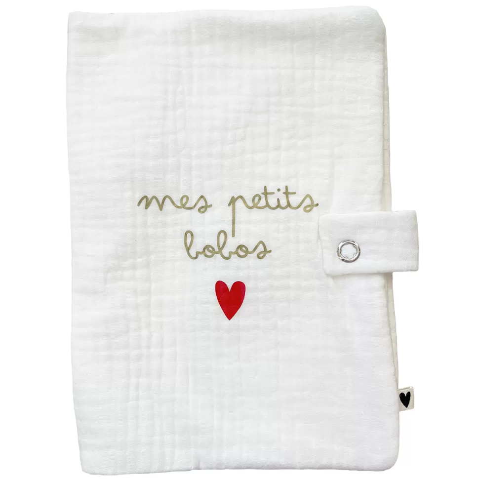 Atelier Wagram Textile>Protège-carnet de Santé - Ecru Mes Petits Bobos