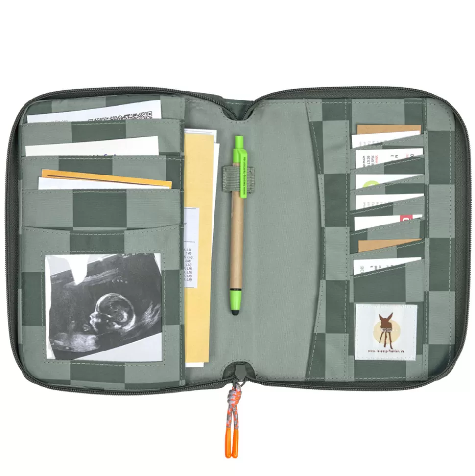 LÄSSIG Textile>Protège-carnet de Santé - Vert et Olive