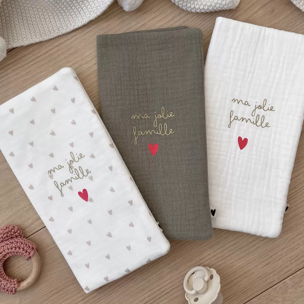 Atelier Wagram Textile>Protège-livret de Famille - Ecru Ma Jolie Famille