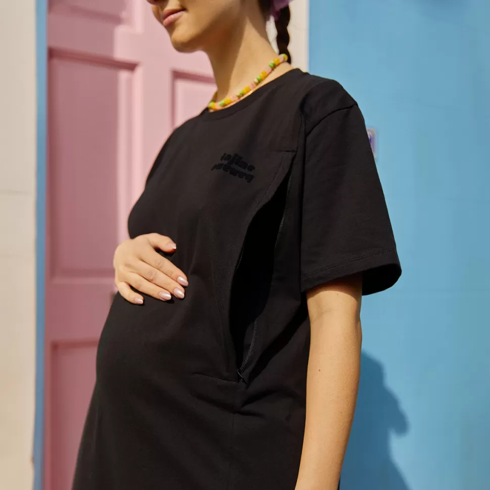 Tajinebanane Parents>Robe d'Allaitement Tee Noir - XS