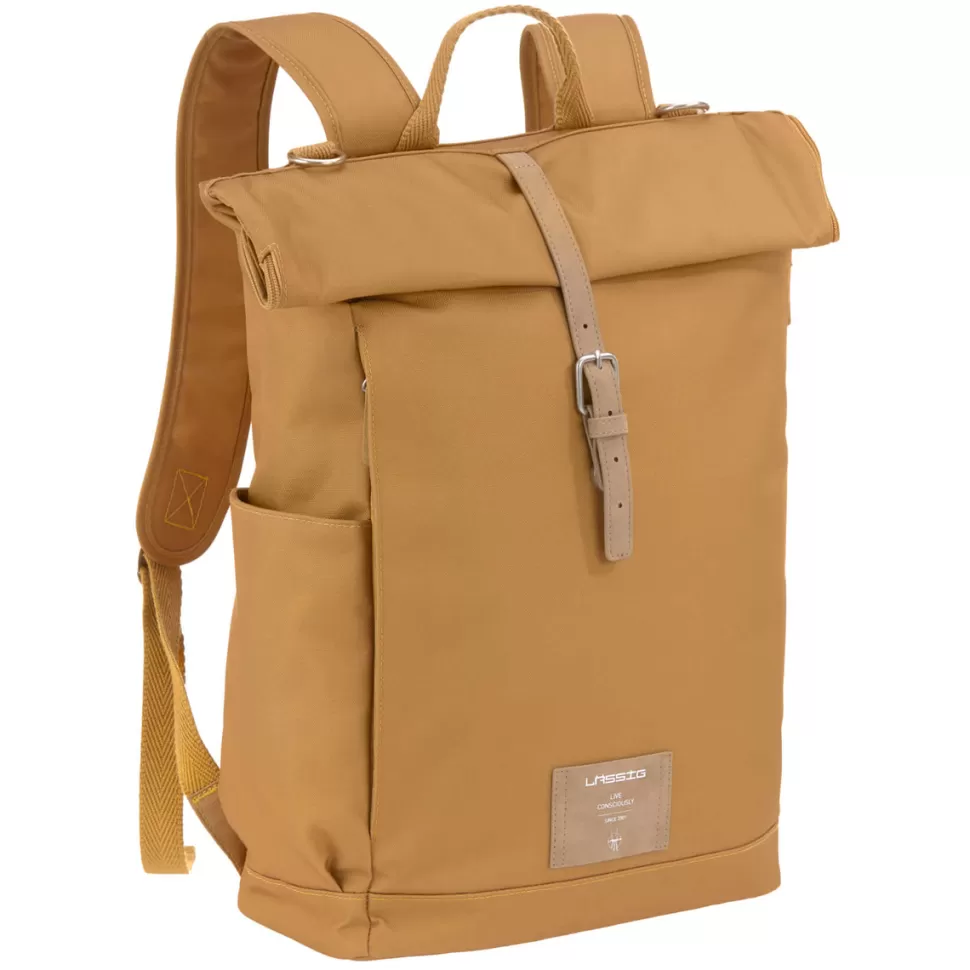 LÄSSIG Sac À Langer>Sac à Dos à Langer Rolltop Green Label - Curry