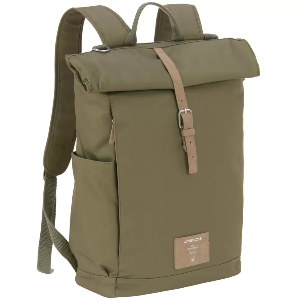 LÄSSIG Sac À Langer>Sac à Dos à Langer Rolltop Green Label - Vert Olive