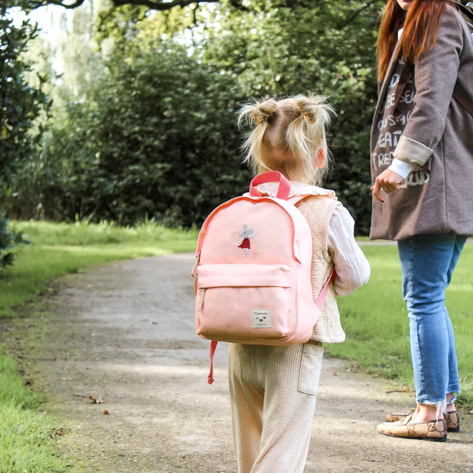 Enfant Kidzroom Bagagerie Enfant>Sac à Dos Brodé Tattle and Tales - Souris Rose
