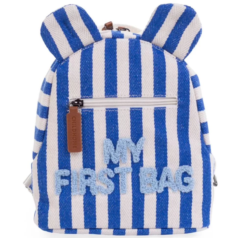 Enfant Childhome Bagagerie Enfant>Sac à Dos My First Bag - Rayures Bleu Electrique Bleu Clair