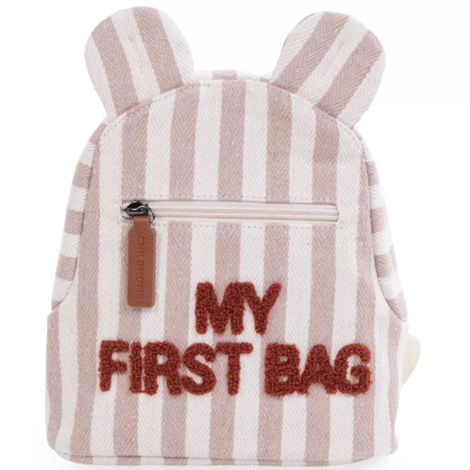 Enfant Childhome Bagagerie Enfant>Sac à Dos My First Bag - Rayures Nude Terracotta