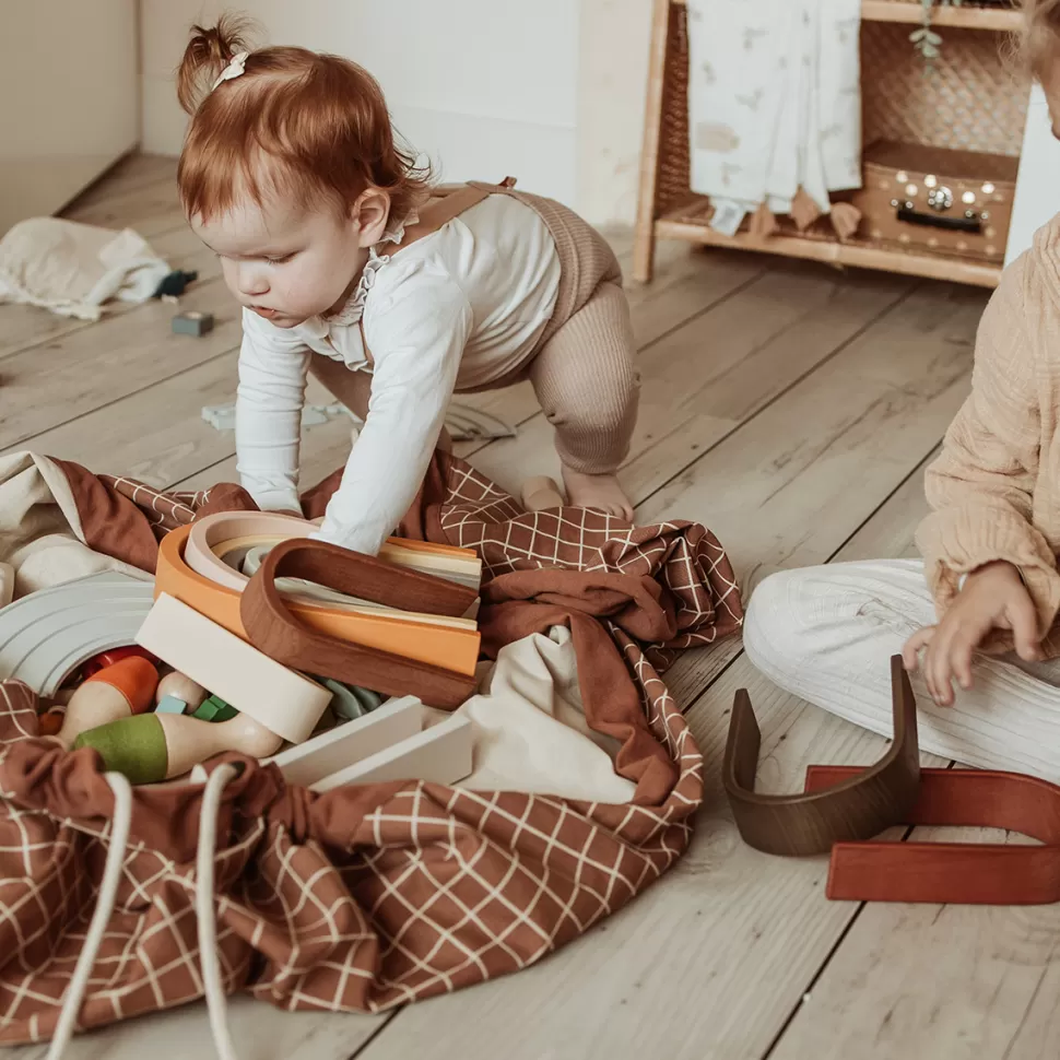 Play&Go Rangement>Sac à Jouets - Grid Brown