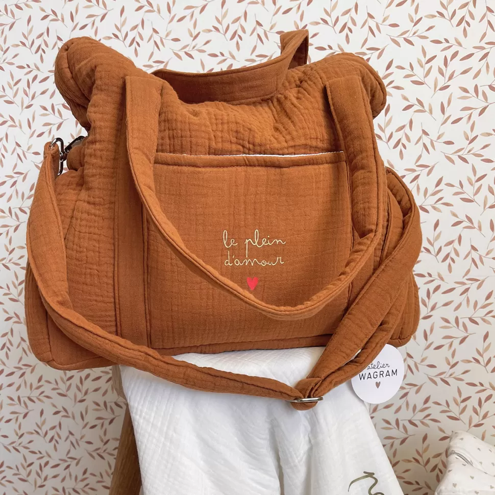 Atelier Wagram Sac À Langer>Sac à Langer - Caramel Le Plein d'Amour